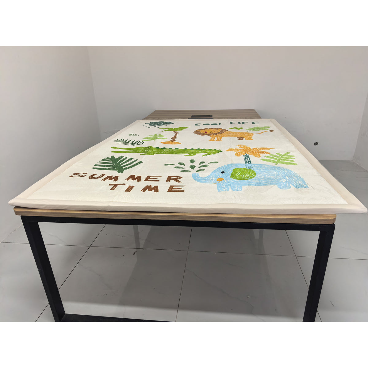 Tapete de Atividades Infantil Tapete de Quarto em Espuma Espessura 3 cm Estampa Animal Fundo Antiderrapante 150x200cm — foto 2