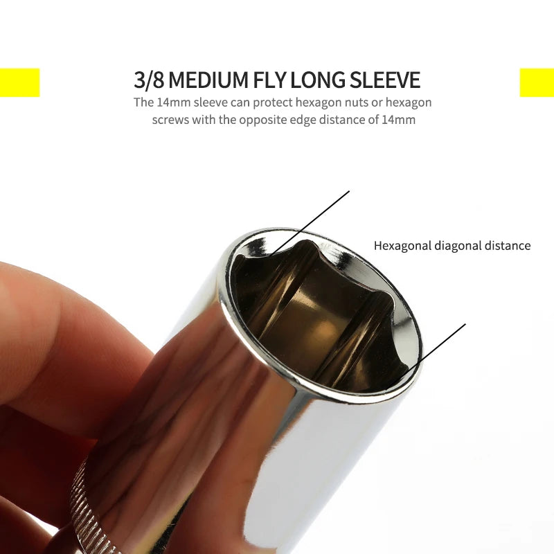 Chave de caixa longa sextavada 13mm encaixe 3/8 polegadas — foto 4