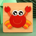 Alta qualidade 3d quebra-cabeça de madeira do bebê dos desenhos animados animal tráfego jigsaw aprendizagem — foto 2