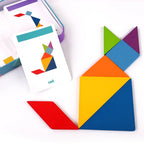 3d padrão de madeira animal quebra-cabeça colorido tangram brinquedo crianças montessori educação precoce — foto 3
