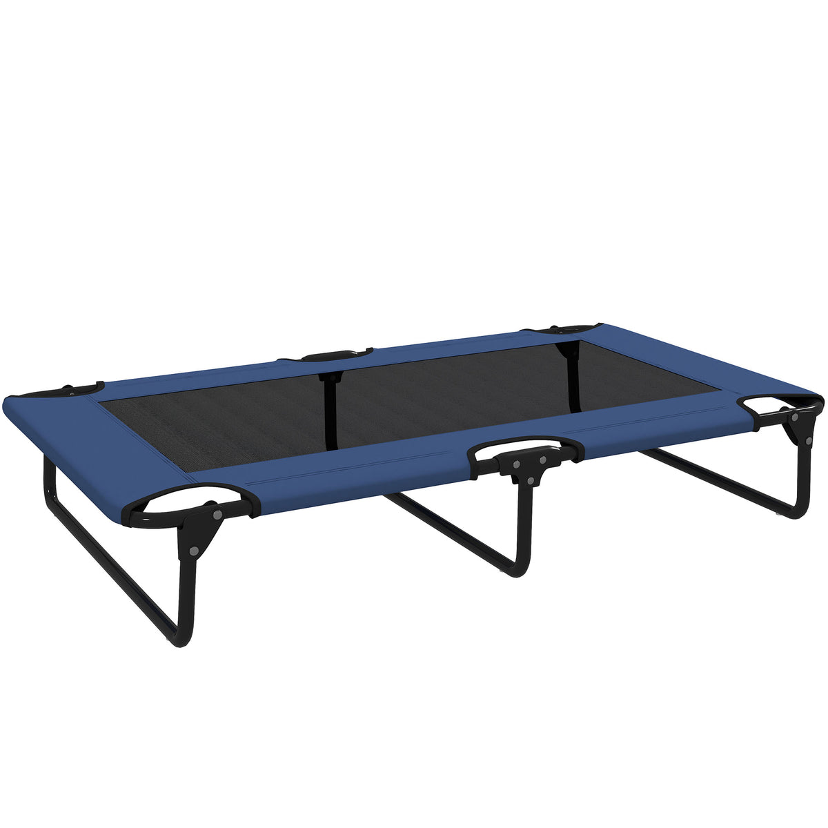 Cama elevada dobrável para cães, refrescante, cama de campanha com malha respirável 107x61x20cm azul escuro — foto 1