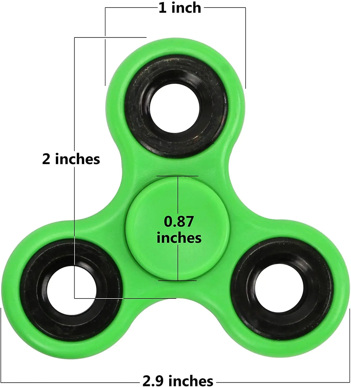 Fidget spinner tri-spinner em ABS preto, anti-stress — foto 5