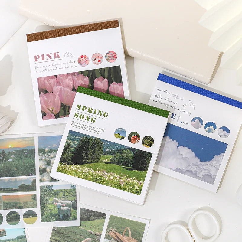 50 folhas 50 padrões de papel washi ins adesivos livro cenário estético adesivo para scrapbooking diários — foto 2