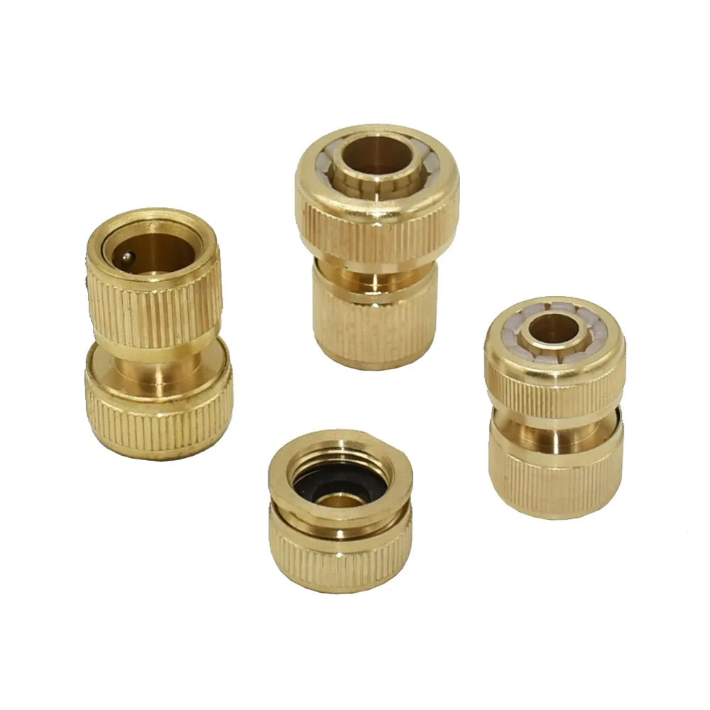 1/2 3/4 5/8 1 rosca conector rápido de bronze jardim rega adaptador irrigação por gotejamento mangueira cobre — foto 4