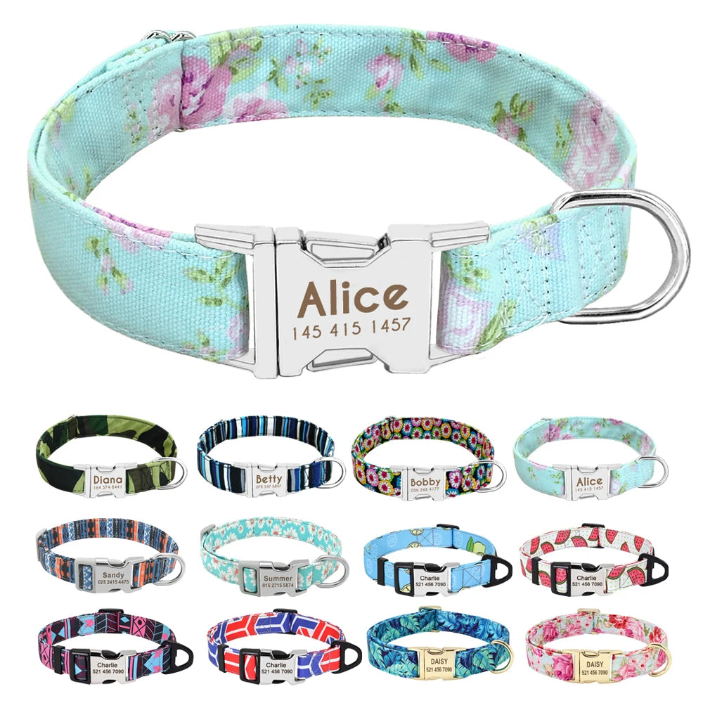 Acessórios personalizados para cães, coleira de nylon impressa para animais de estimação — foto 2