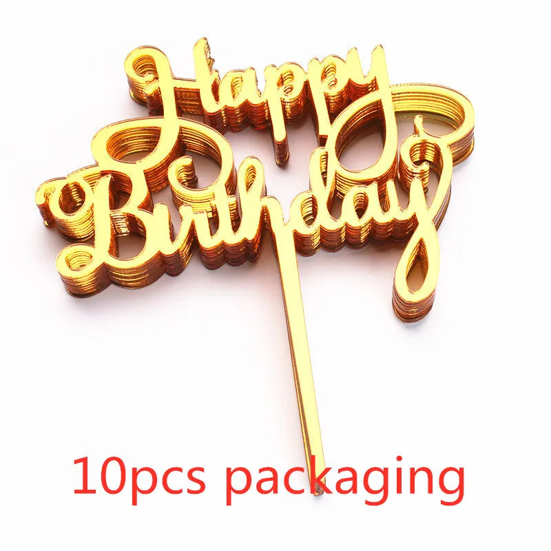 Topper de bolo de aniversário em acrílico, 10 peças — foto 7