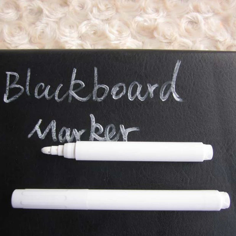 3/5/10/12 pçs/set branco líquido giz caneta marcador apagável para janelas de vidro quadro negro eletrônico — foto 2