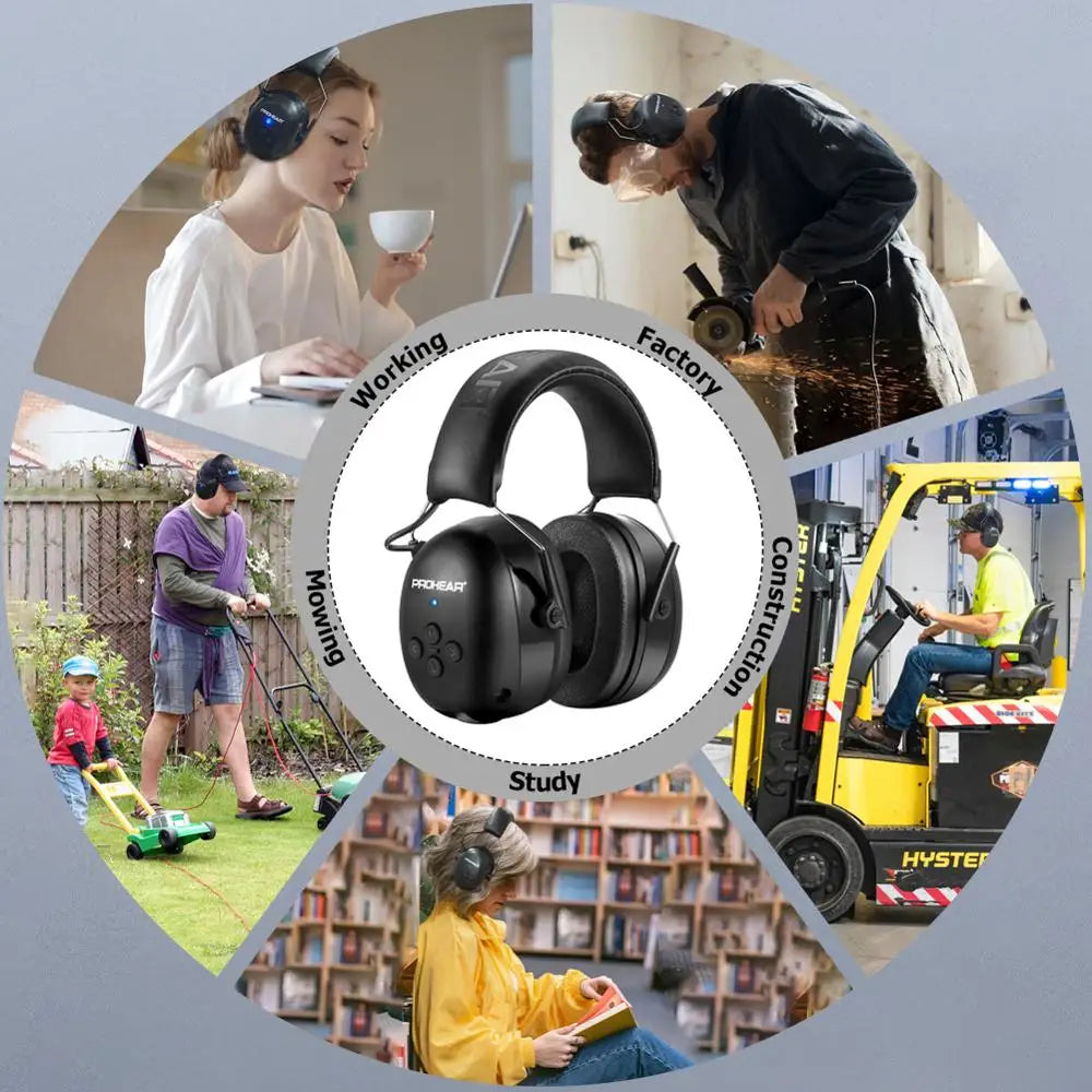 Auscultadore eletrônico 5.0, protetores de ouvido bluetooth, proteção auditiva, para música - 037 preto — foto 7