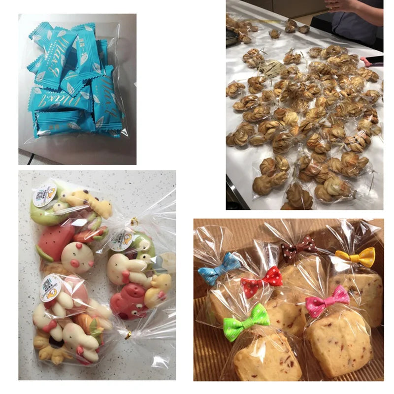 Vida saco plástico transparente para doces biscoito pão comida feijão de chocolate claro superior aberto — foto 1