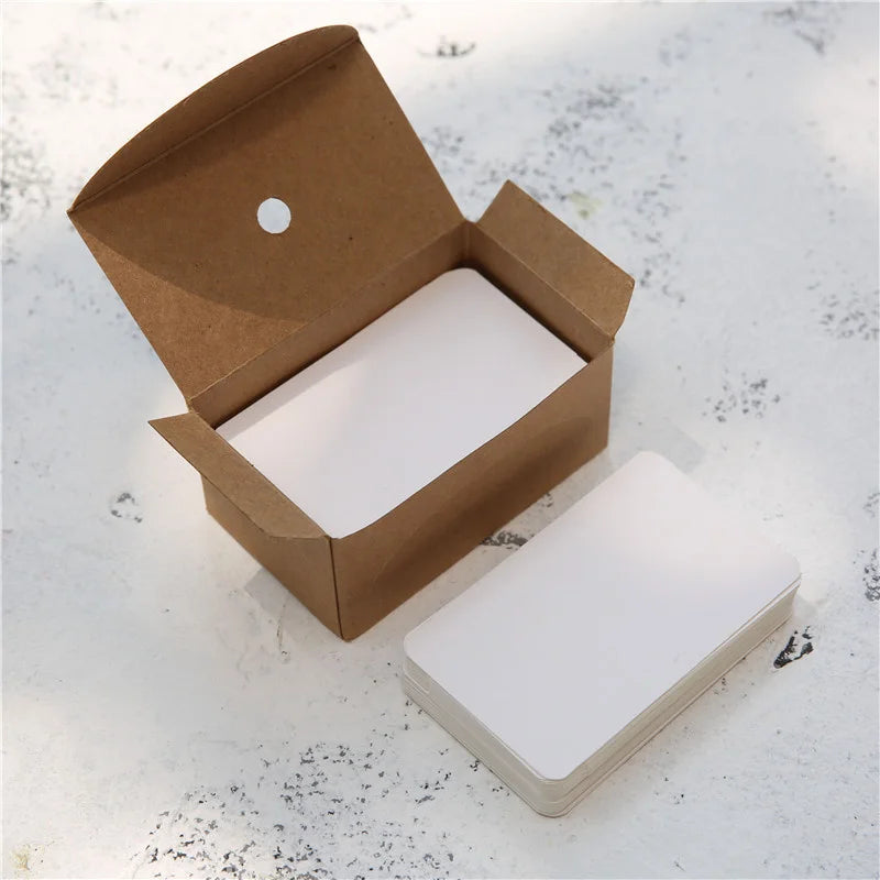 100 pcs/box papel kraft cartão cor em branco cartão de visita mensagem obrigado cartão escrevendo cartão — foto 1