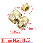 1/2 3/4 5/8 1 rosca conector rápido de bronze jardim rega adaptador irrigação por gotejamento mangueira cobre — foto 3