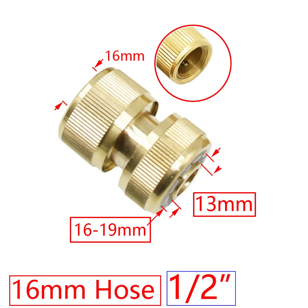 1/2 3/4 5/8 1 rosca conector rápido de bronze jardim rega adaptador irrigação por gotejamento mangueira cobre — foto 3