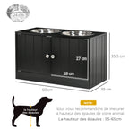 Comedouro Elevado para Cães com 2 Tigelas de Aço Inoxidável e Espaço de Armazenamento Oculto 60x30x35,5 cm Branco — foto 2