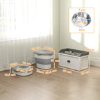 Conjunto de 1 Comedouro Elevado para Cães Grandes com 2 Tigelas de Aço Inoxidável e 1 Recipiente de Comida Branco — foto 2