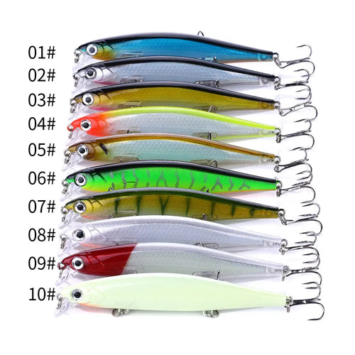 1 Unidade Isca Artificial Rígida Minnow Wobbler Crankbait Laser Suspensa Afundante 11cm 13g para Pesca — foto 1