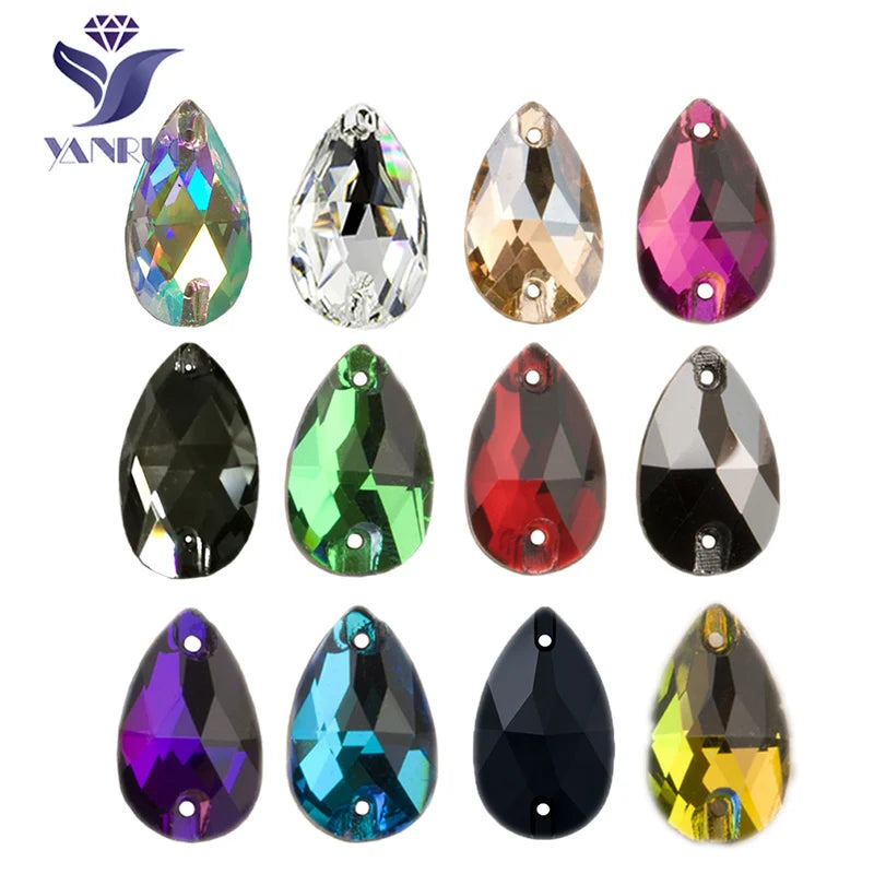 3230 gota aaaaa qualidade costura cristal flatback strass costurar em pedras de vidro para vestidos roupas — foto 2