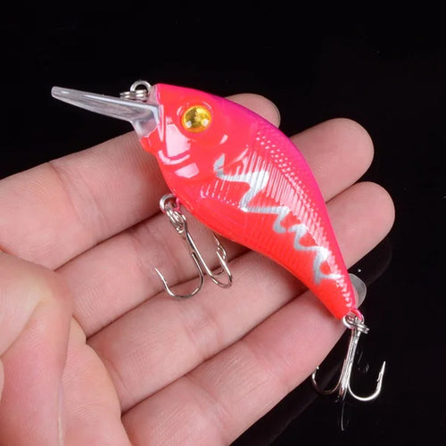 1 pçs 7.5cm 10.2g duro vib iscas de pesca minnow isca ganchos agudos afundando crankbait wobblers equipamento — foto 1