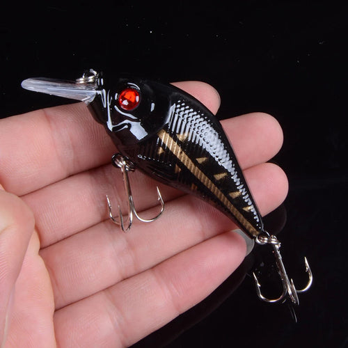 1 pçs 7.5cm 10.2g duro vib iscas de pesca minnow isca ganchos agudos afundando crankbait wobblers equipamento — foto 2