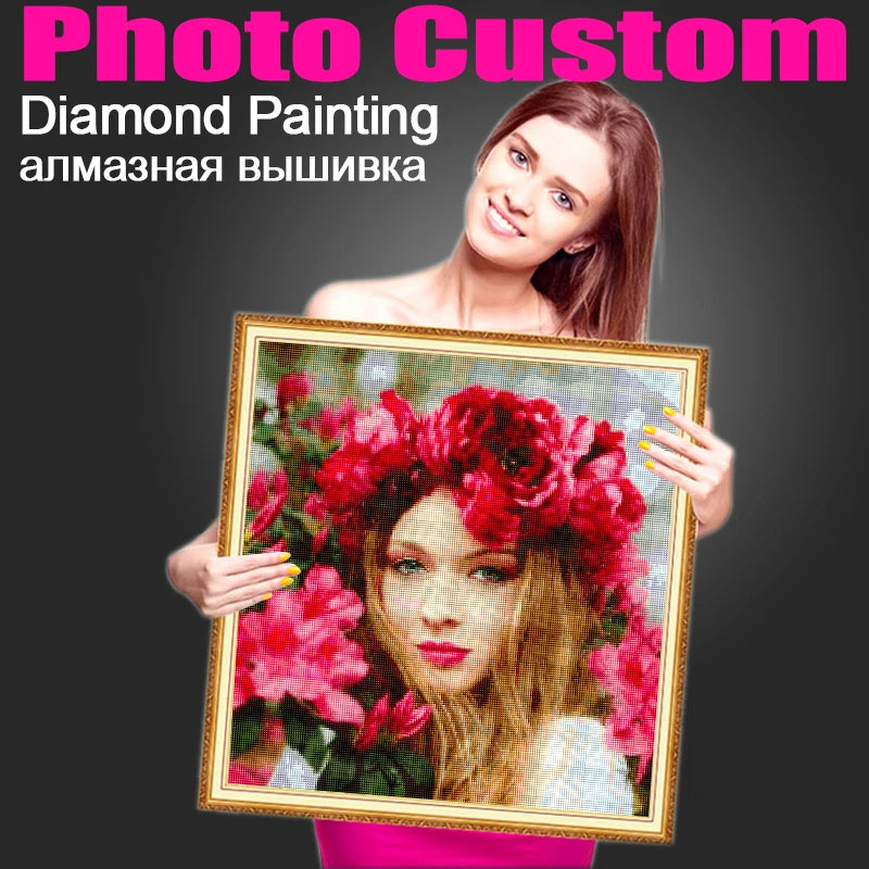 5d diy foto personalizada pintura diamante imagem de strass diamante bordado 3d ponto cruz casa decoração — foto 2