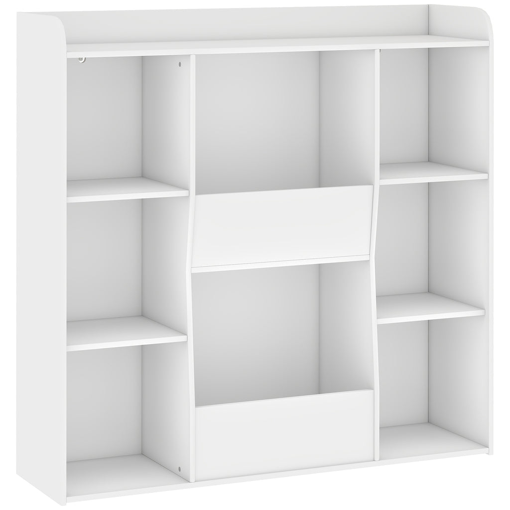 Móvel de arrumação infantil, estante infantil com 8 compartimentos e prateleira superior, 104 x 29 x 101,5 cm, branco — foto 1