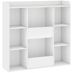 Móvel de arrumação infantil, estante infantil com 8 compartimentos e prateleira superior, 104 x 29 x 101,5 cm, branco — foto 1