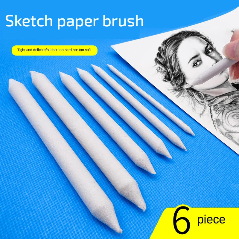Conjunto de 3/6 Peças de Bastões de Esfumar e Tortillons Brancos para Desenho e Esboço — foto 2