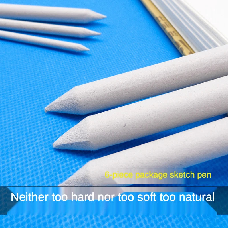 Conjunto de 3/6 Peças de Bastões de Esfumar e Tortillons Brancos para Desenho e Esboço - 6 unidades — foto 7