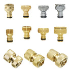 1/2 3/4 5/8 1 rosca conector rápido de bronze jardim rega adaptador irrigação por gotejamento mangueira cobre — foto 2