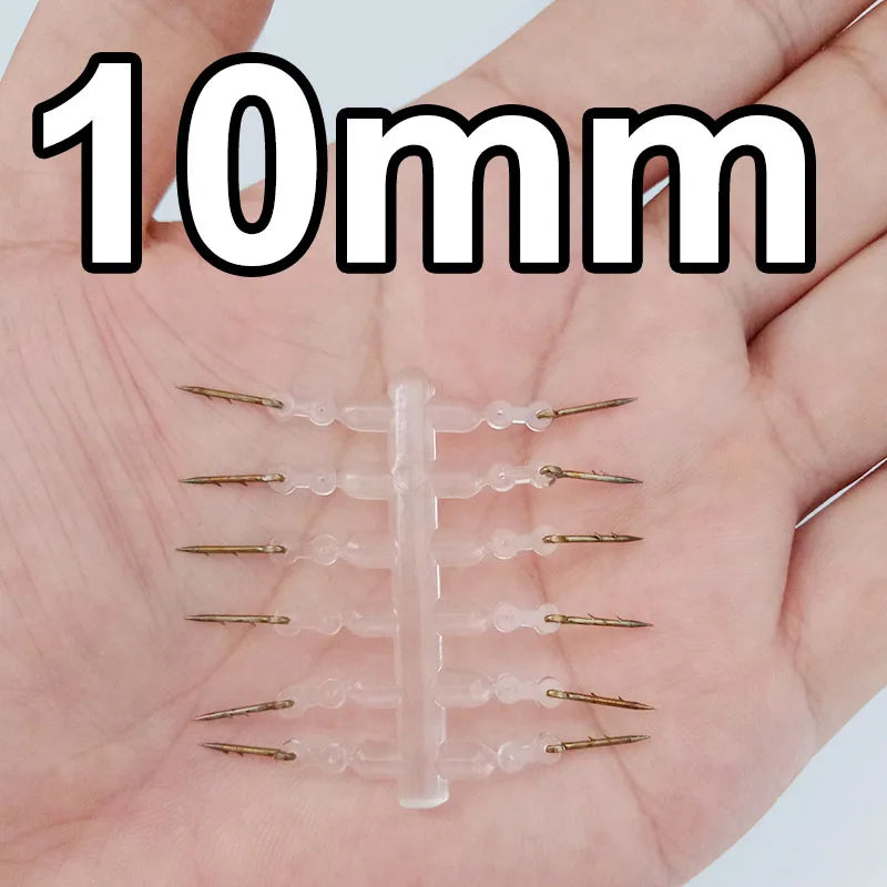 12pçs isca de metal, acessórios de pesca de carpa, isca de picada, pino com borracha transparente — foto 2