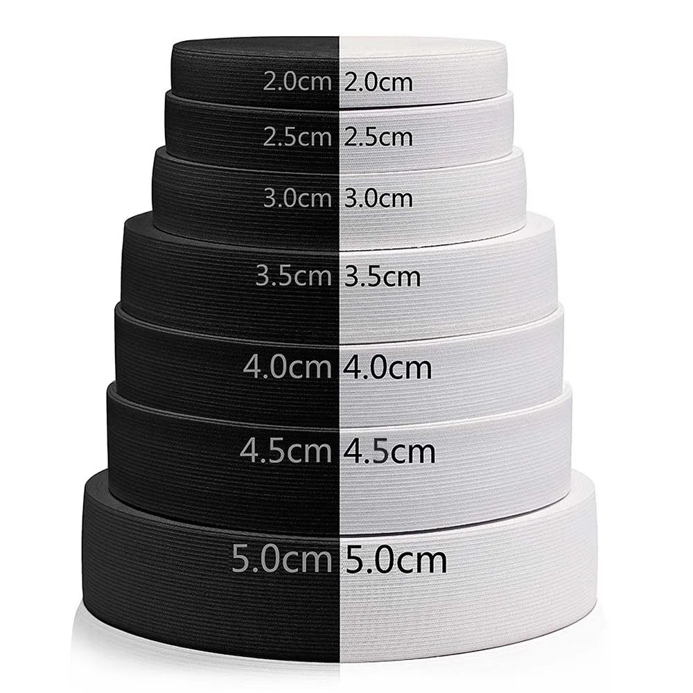 4 8 metros 20mm/25mm/30mm/35mm/40mm/45mm/50mm branco preto náilon mais alta faixas elásticas calças — foto 1