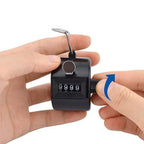 Contadores de 4 dígitos mão dedo display manual contagem clicker temporizador futebol golfe - Laranja — foto 4