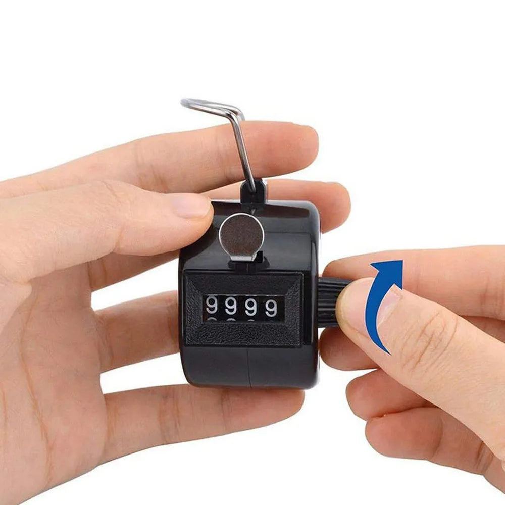 Contadores de 4 dígitos mão dedo display manual contagem clicker temporizador futebol golfe - Laranja — foto 4