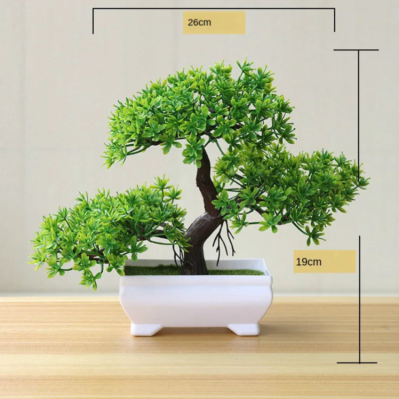 Novas plantas artificiais verdes bonsai pequena árvore relva flor vaso bonsai halloween casamento festa — foto 1