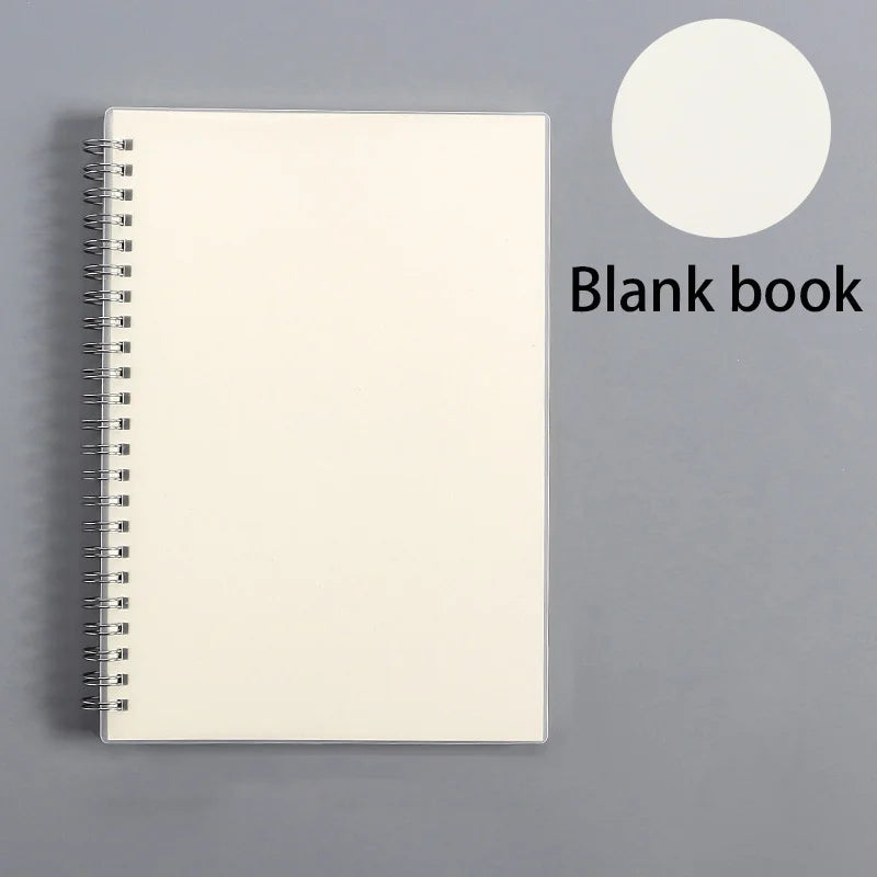 A5 a6 b5 espiral livro bobina caderno para fazer forrado ponto em branco grade papel diário sketchbook — foto 1