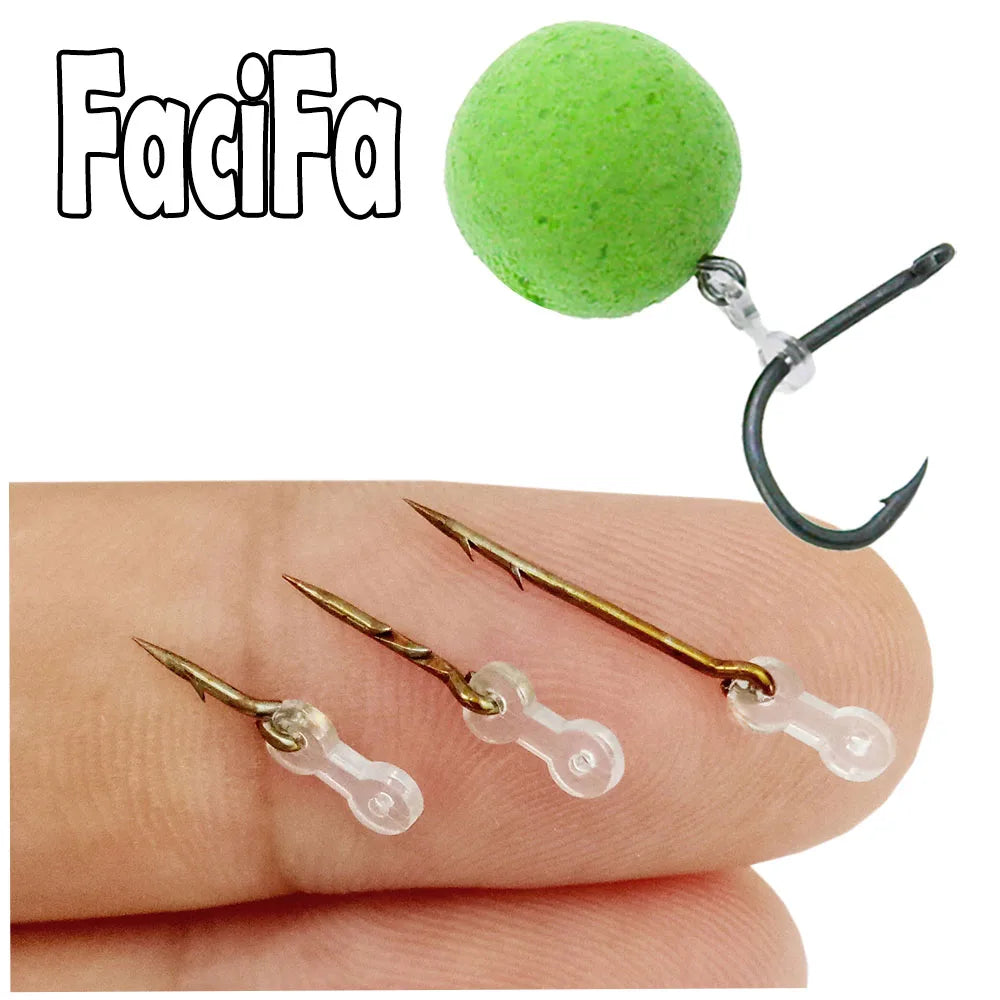 12pçs isca de metal, acessórios de pesca de carpa, isca de picada, pino com borracha transparente — foto 1