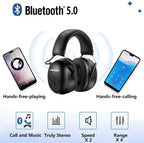 Auscultadore eletrônico 5.0, protetores de ouvido bluetooth, proteção auditiva, para música - 037 preto — foto 6