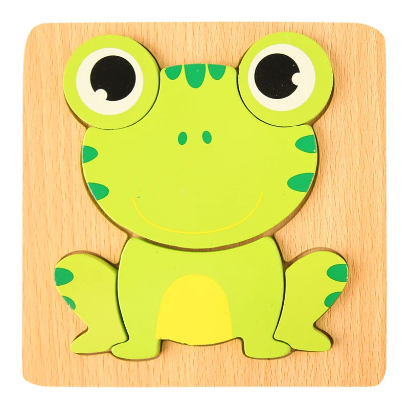 Alta qualidade 3d quebra-cabeça de madeira do bebê dos desenhos animados animal tráfego jigsaw aprendizagem — foto 1