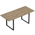 Mesa de Jantar Extensível 140-180 cm para 6-8 Pessoas Retangular com Design Industrial e Estrutura em Aço Castanho — foto 1