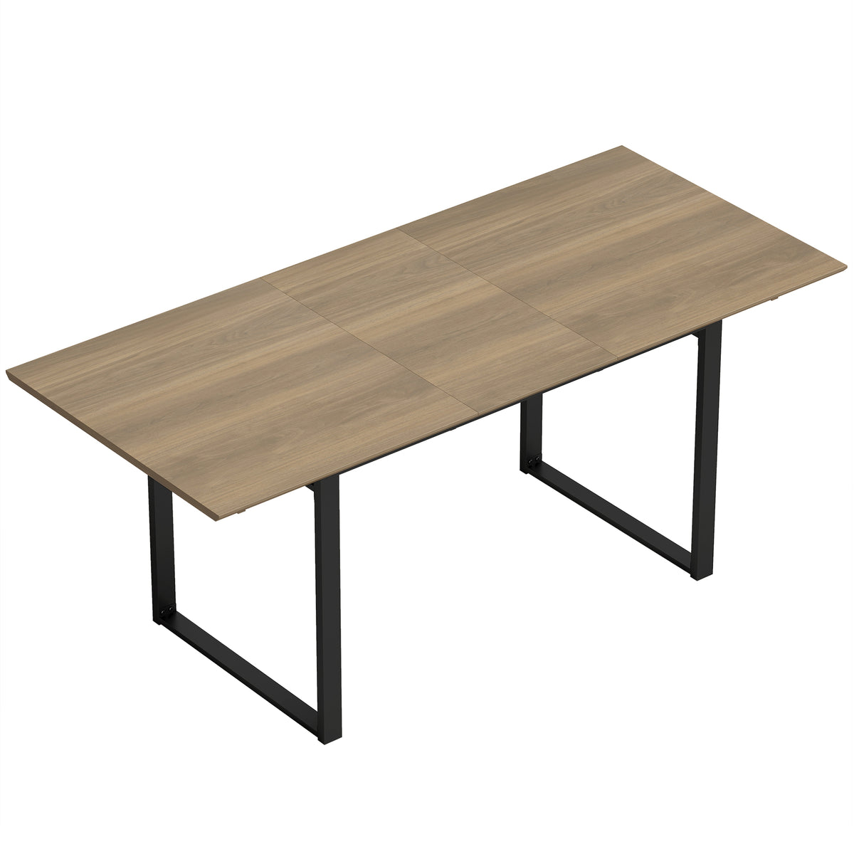 Mesa de Jantar Extensível 140-180 cm para 6-8 Pessoas Retangular com Design Industrial e Estrutura em Aço Castanho — foto 1