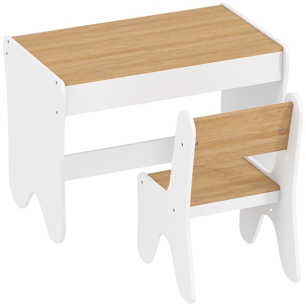 Mesa e Cadeira Infantil para Desenhar e Ler com Gaveta Branco e Madeira — imagem 11