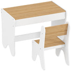Mesa e Cadeira Infantil para Desenhar e Ler com Gaveta Branco e Madeira — imagem 11