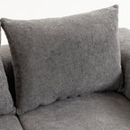 Sofá 3 Lugares em Chenille 220 cm Sofá de Sala Moderno com Assento e Apoios de Braço Largos 3 Almofadas Cinza — imagem 11