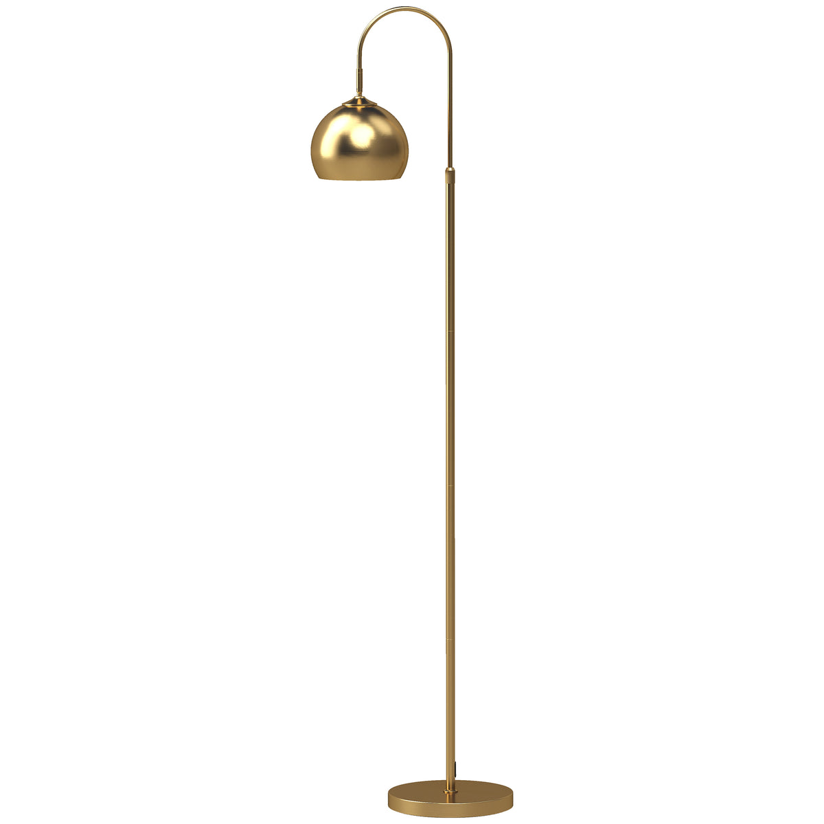 Candeeiro de Pé para Sala, Lâmpada de Pé Moderna 40W, Soquete E27, Altura Ajustável, Cúpula Orientável, Dourado — foto 1