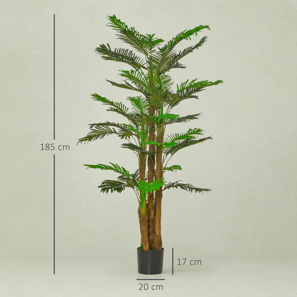 Palmeira Artificial Decorativa 185 cm com Vaso para Interior - Verde — foto 2