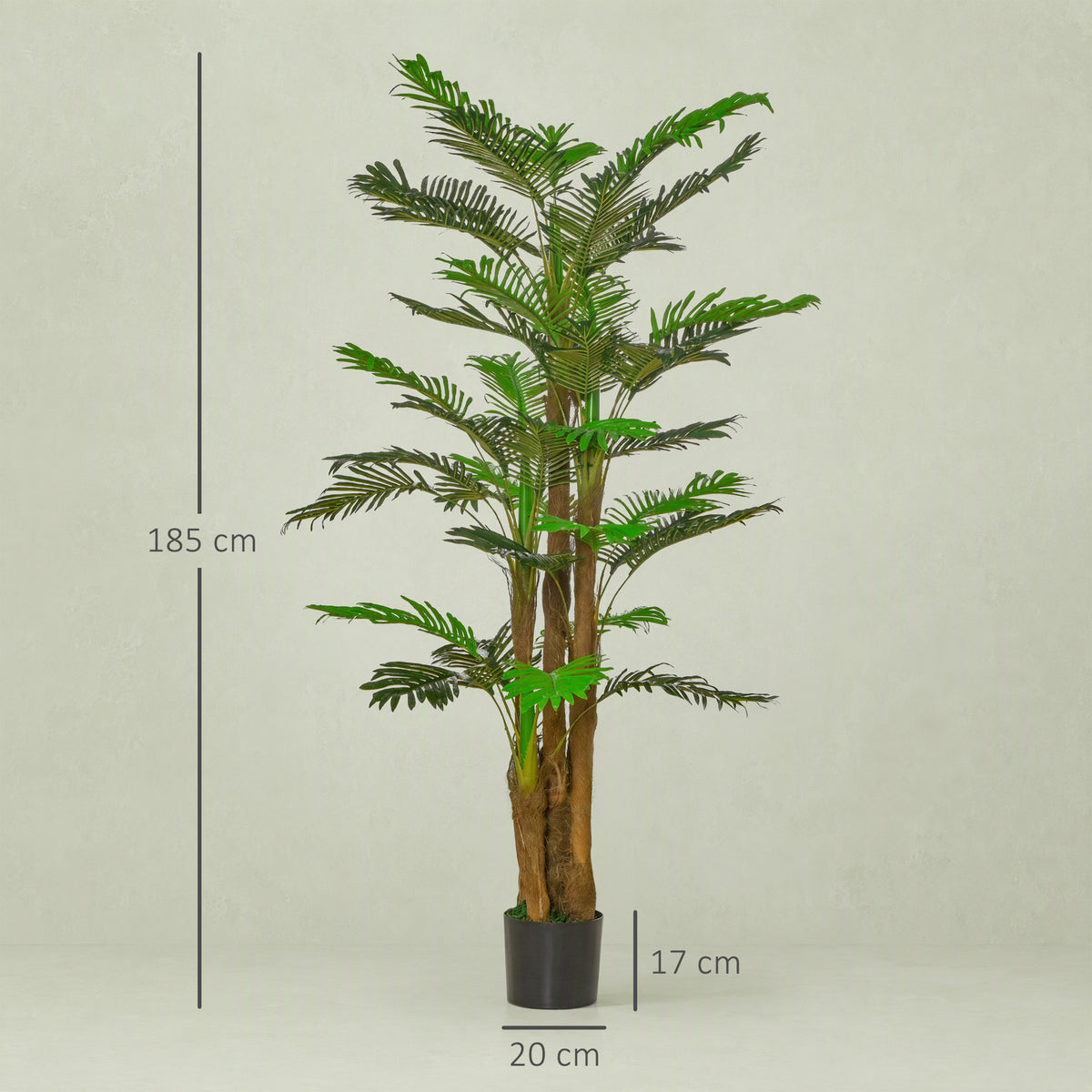 Palmeira Artificial Decorativa 185 cm com Vaso para Interior - Verde — foto 2