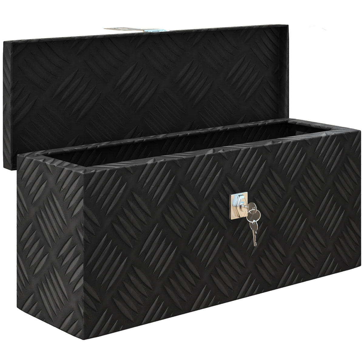 Caixa de arrumação - caixa de ferramentas em alumínio -  alu. fecho com chave - dim. 50L x 15,5l x 20,5H cm — foto 1