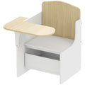 Mesa e Cadeira para Crianças com Cesto de Arrumação Conjunto de Mesa de Atividades 2 em 1 para Desenho Leitura e Brincadeiras Branco — foto 1
