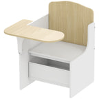 Mesa e Cadeira para Crianças com Cesto de Arrumação Conjunto de Mesa de Atividades 2 em 1 para Desenho Leitura e Brincadeiras Branco — foto 1