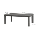 Mesa de Centro Retangular com Ripas para Interior/Externo em Alumínio 100x60x37 cm Marrom — foto 2