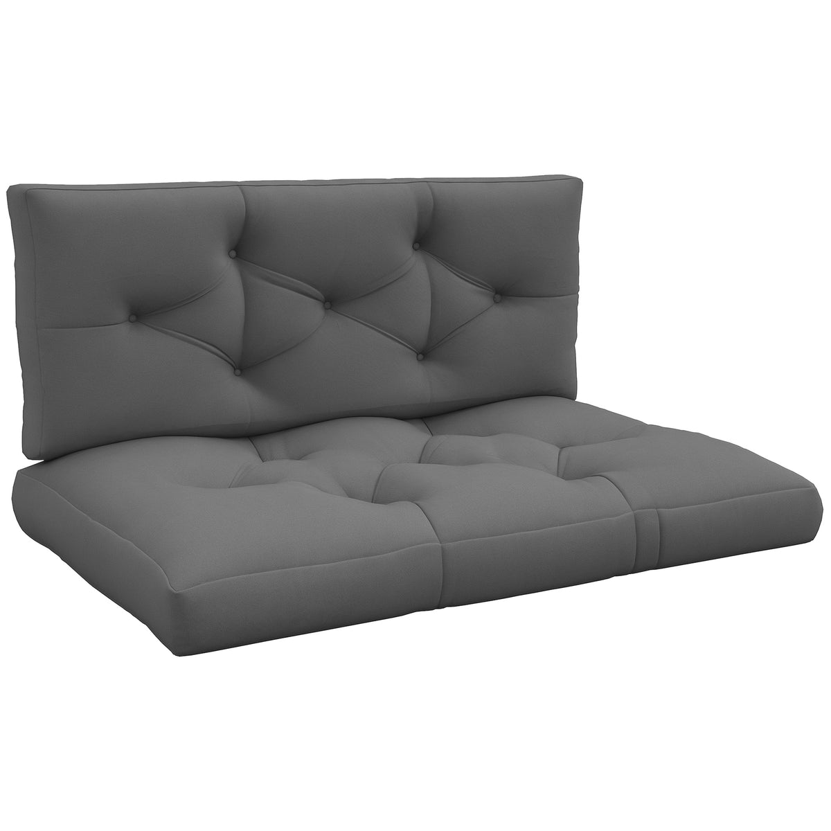 Conjunto de 2 almofadas para sofá de paletes 2 lugares dim. 120L x 80l x 12H cm Poliéster cinza — foto 1